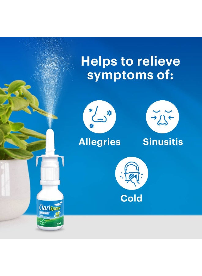 BAYER Clarispray Menthol Nasal Spray 15 ml - Image 3